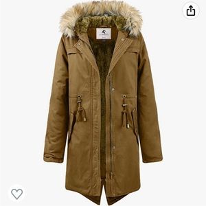 New winter jacket long fur women medium